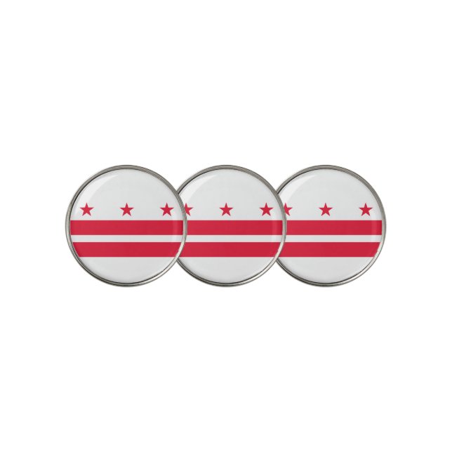 Washington DC Flag Golf Ball Marker (3 Up)
