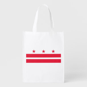 Washington DC Flag Grocery Bag