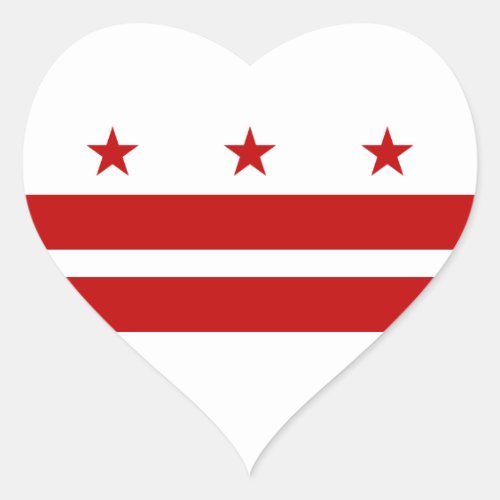 Washington DC Flag Heart Sticker