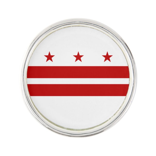 Washington DC flag Lapel Pin (Front)