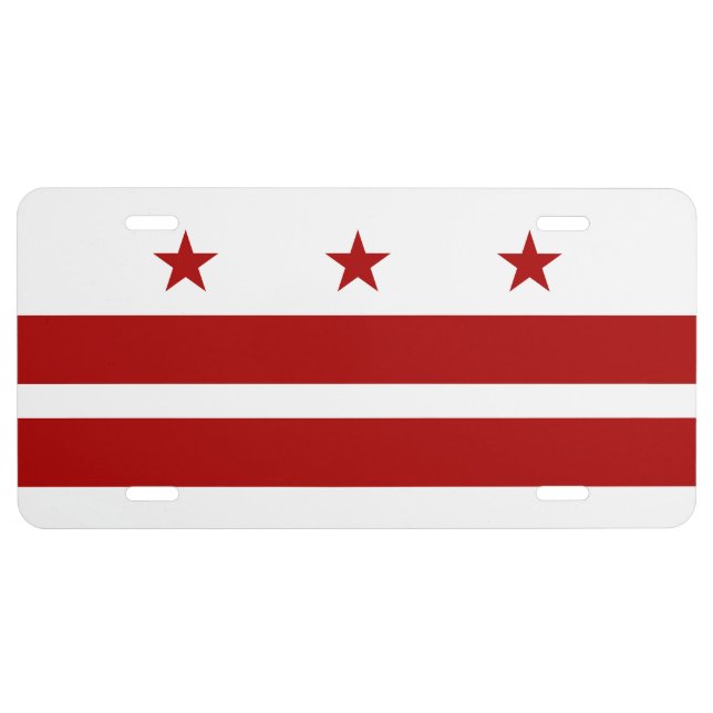 Washington DC Flag License Plate (Front)