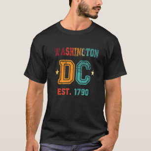 Washington Dc Flag Love Capitol Hill Souvenir Retr T-Shirt