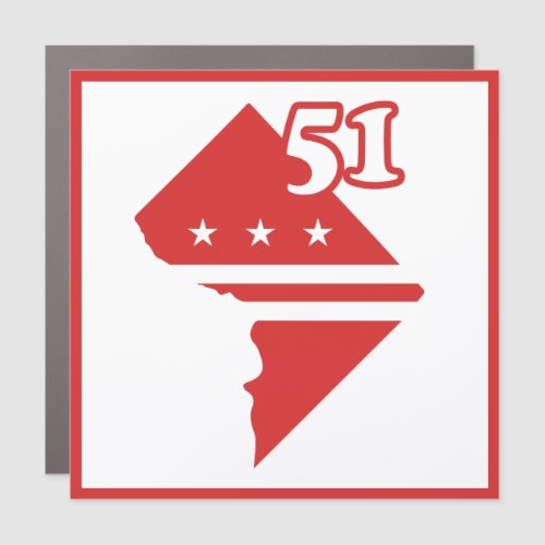 Washington DC flag map 51st statehood Car Magnet