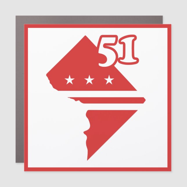 Washington DC flag map 51st statehood Car Magnet (Front)