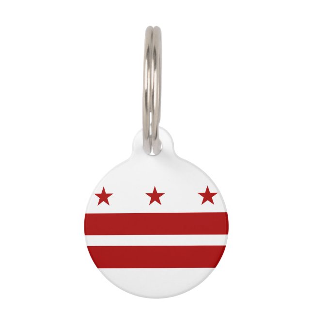 Washington DC Flag Pet Name Tag (Back)