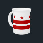 Washington DC Flag Pitcher<br><div class="desc">Add a splash of Washington DC pride to your gatherings with our exclusive pitcher featuring the flag of Washington DC! This stylish pitcher is the perfect way to serve your favorite beverages while showcasing the rich heritage of the nation’s capital. The iconic Washington DC flag is prominently displayed on the...</div>