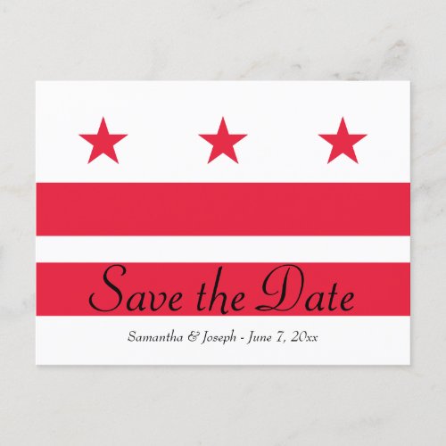 Washington DC Flag Save the Date Announcement Postcard