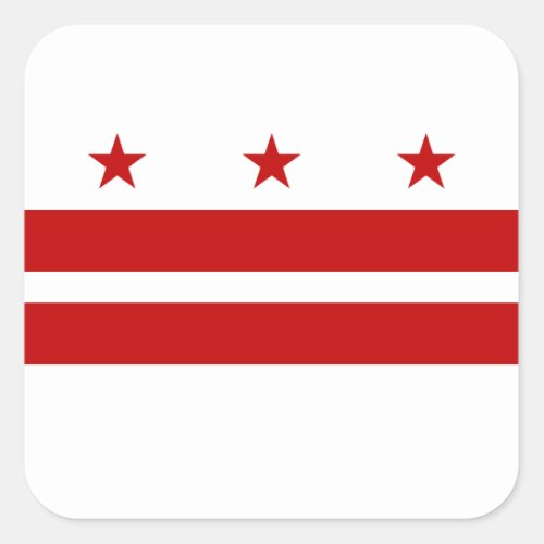 Washington DC Flag Square Sticker
