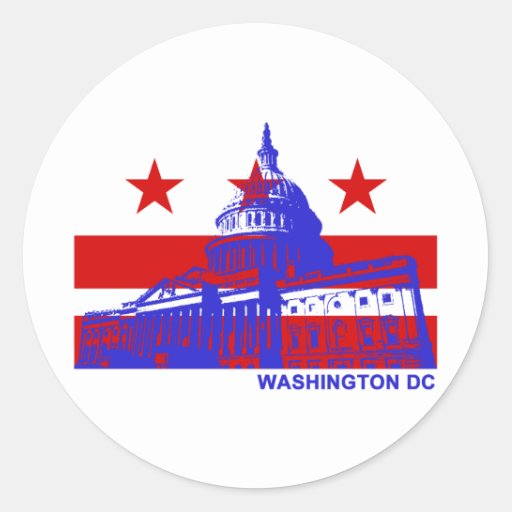 Washington DC Flag Stickers | Zazzle