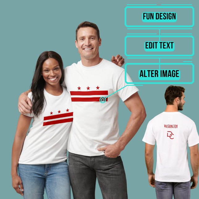 Washington DC Flag T-Shirt (Show you Washington DC city pride with this great tee.)