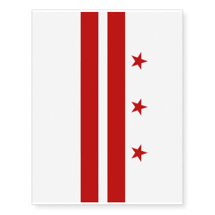 Washington DC flag Temporary Tattoos