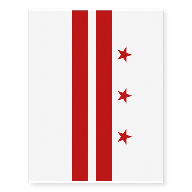 Washington DC flag Temporary Tattoos (Front)