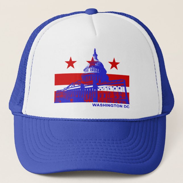 Washington DC Flag Trucker Hat (Front)