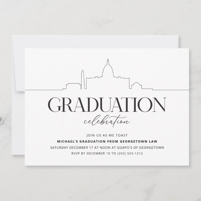 Washington DC Graduation Party Invitation (Front)