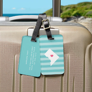 Washington DC Heart   Home Town Luggage Tag