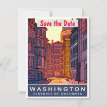 Washington DC Historic wedding Invitation