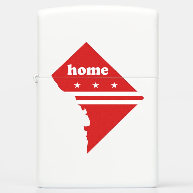 Washington DC home flag map Zippo Lighter (Front)