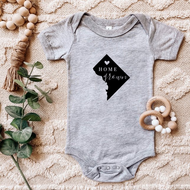 Washington DC Home Grown | Editable Colors State Baby Bodysuit (Creator Uploaded)
