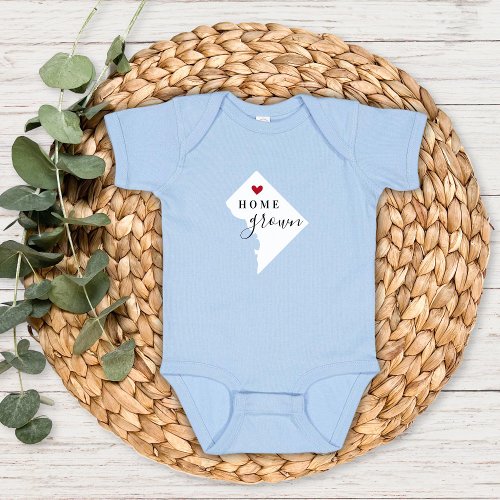 Washington DC Home Grown  Editable Colors State Baby Bodysuit