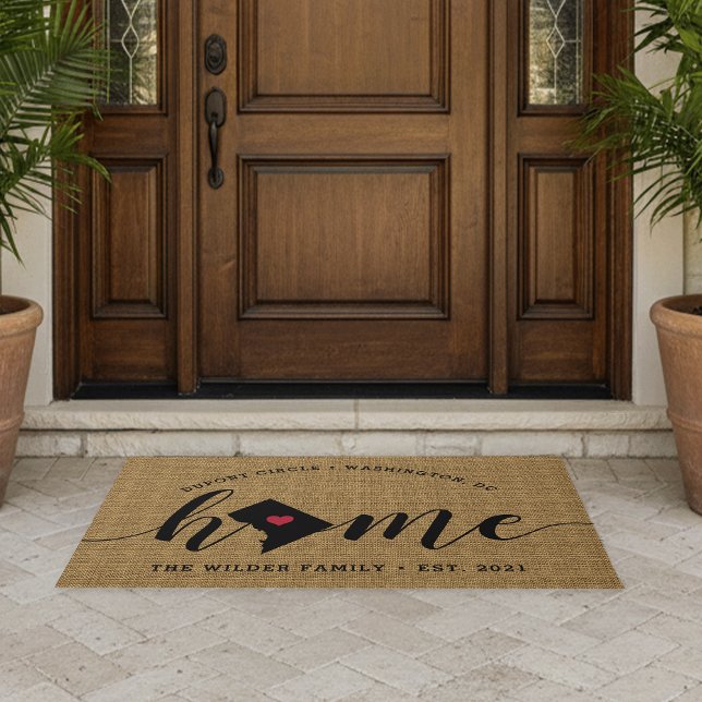 Washington DC Home Town Personalized Doormat (Creator Uploaded)