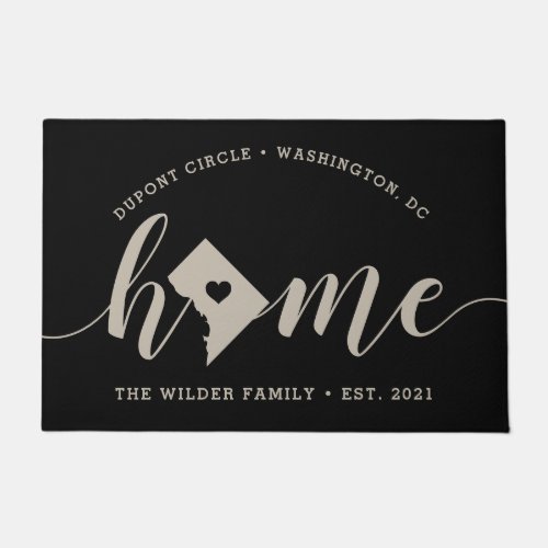 Washington DC Home Town Personalized Doormat