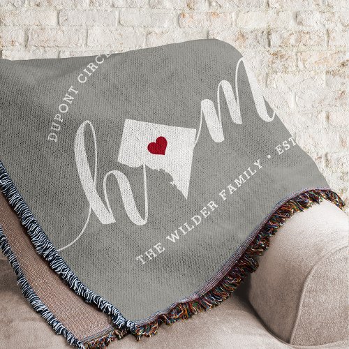 Washington DC Home Town Personalized Throw Blanket