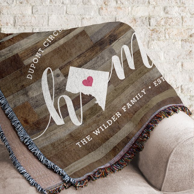 Washington DC Home Town Personalized Wood Look Throw Blanket (Creator Uploaded)