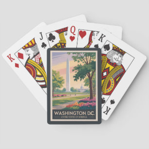 Washington DC Illustration Travel Art Custom Poker Cards