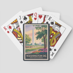 Washington DC Illustration Travel Art Vintage Poker Cards