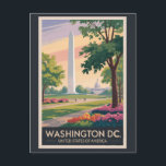 Washington DC Illustration Travel Art Vintage Postcard<br><div class="desc">Washington,  DC retro vector travel design. Washington,  DC,  the capital of the United States,  is filled with iconic landmarks,  world-class museums,  and rich historical significance.</div>
