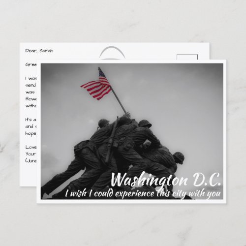 Washington DC Iwo Jima Marine Corps Postcard