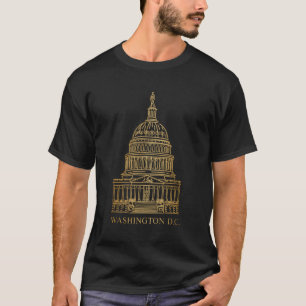Washington Dc Landmark Capitol Hand Drawing T-Shirt