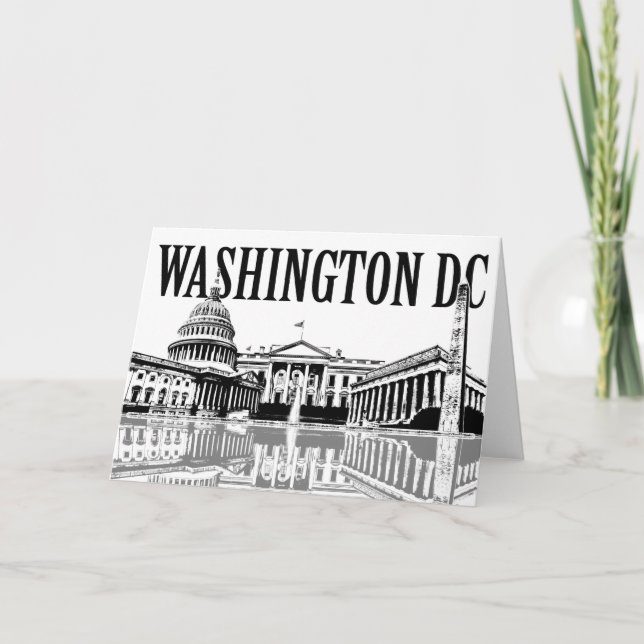 Washington Dc landmarks skyline Card (Front)