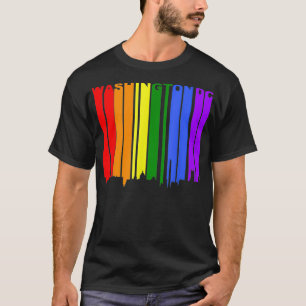 Washington DC LGBTQ Gay Pride Rainbow Skyline T-Shirt