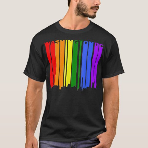 Washington DC LGBTQ Gay Pride Rainbow Skyline  T_Shirt