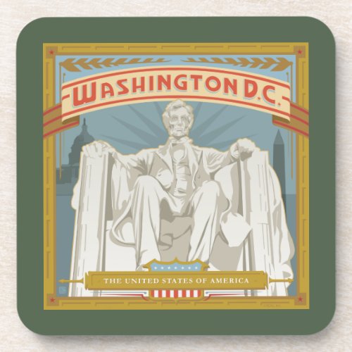 Washington DC  Lincoln Memorial Beverage Coaster