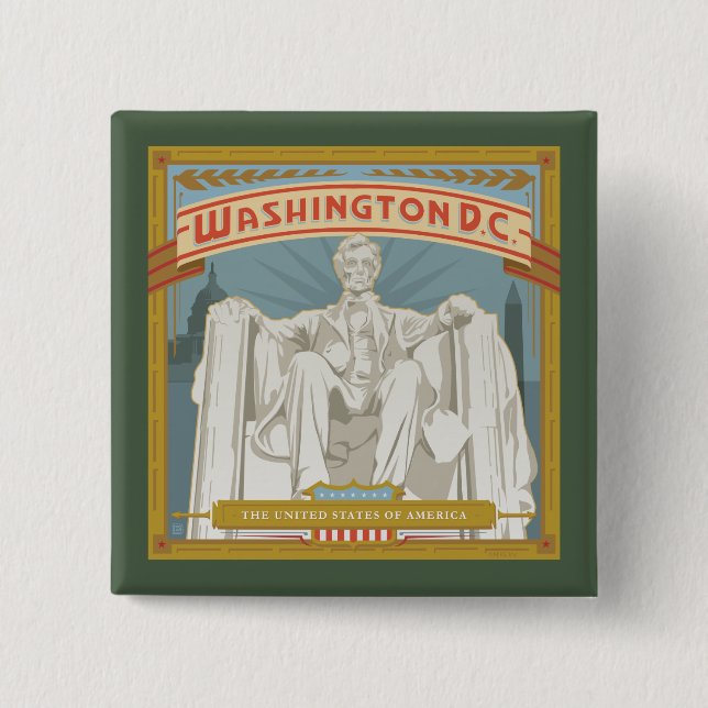 Washington DC | Lincoln Memorial Button (Front)