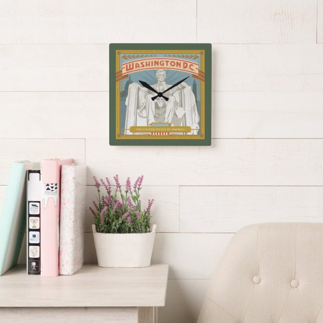 Washington DC | Lincoln Memorial Square Wall Clock (Reading Room)