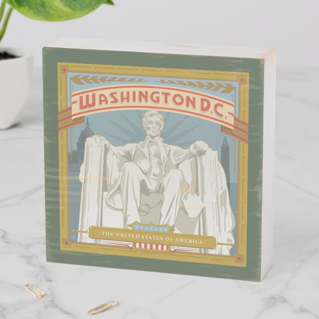 Washington DC | Lincoln Memorial Wooden Box Sign (In Situ Horizontal)