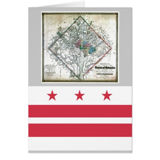 Washington DC Map and Flag Cards (Front)