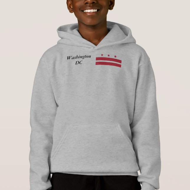 Washington DC  Map and Flag Hoodie (Front)