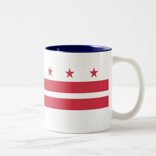 Washington DC  Map and Flag Two_Tone Coffee Mug