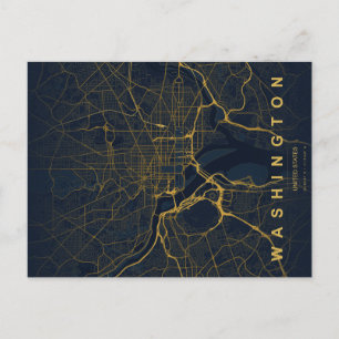 Washington, DC Map Minimal Postcard