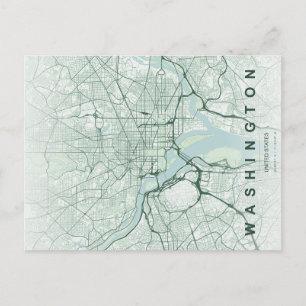 Washington, DC Map Minimal Postcard