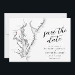 Washington DC Map Modern Wedding Save The Date<br><div class="desc">Announce your Washington DC wedding with our modern black and white Chesapeake Bay map-themed photo save the date! Perfect for weddings in Washington, DC, this elegant design captures the essence of the nation's capital. Perfect for wedding venues like The Hay-Adams, The Willard InterContinental, Meridian House, The Mayflower Hotel, and the...</div>
