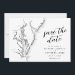Washington DC Map Modern Wedding Save The Date<br><div class="desc">Announce your Washington DC wedding with our modern black and white Chesapeake Bay map-themed photo save the date! Perfect for weddings in Washington, DC, this elegant design captures the essence of the nation's capital. Perfect for wedding venues like The Hay-Adams, The Willard InterContinental, Meridian House, The Mayflower Hotel, and the...</div>