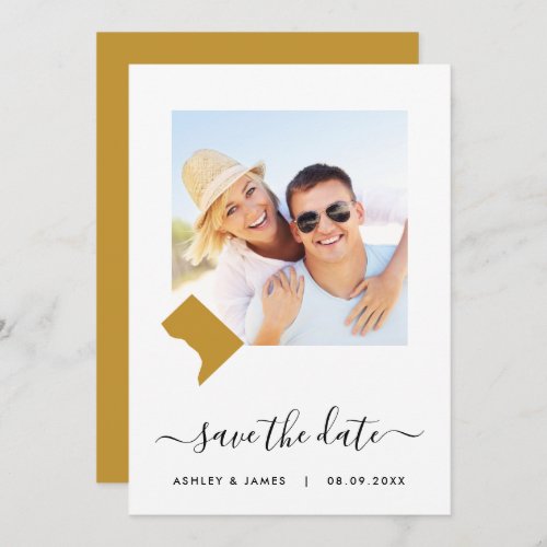 Washington DC Map Photo Wedding Save the Date Card