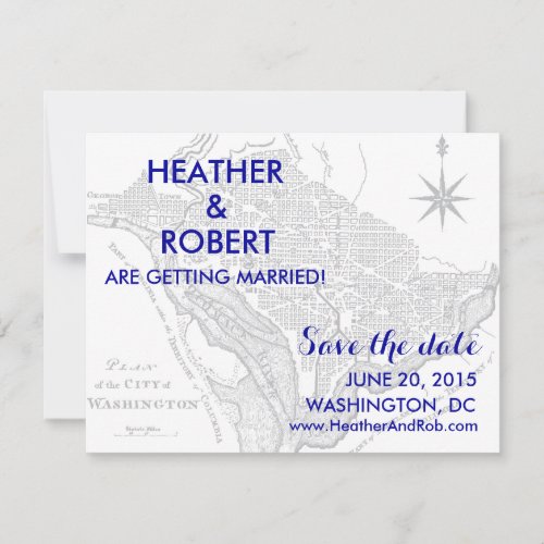 Washington DC Map Save the Date (gray map)