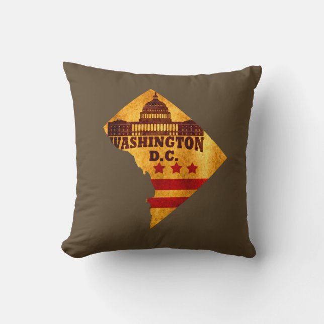 washington dc map throw pillow (Front)