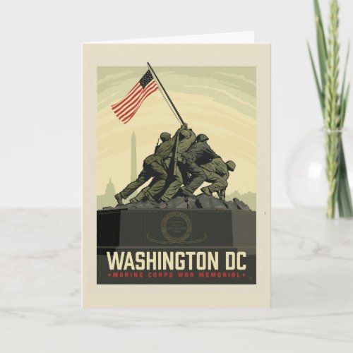 Washington DC  Marine Corps War Memorial Card